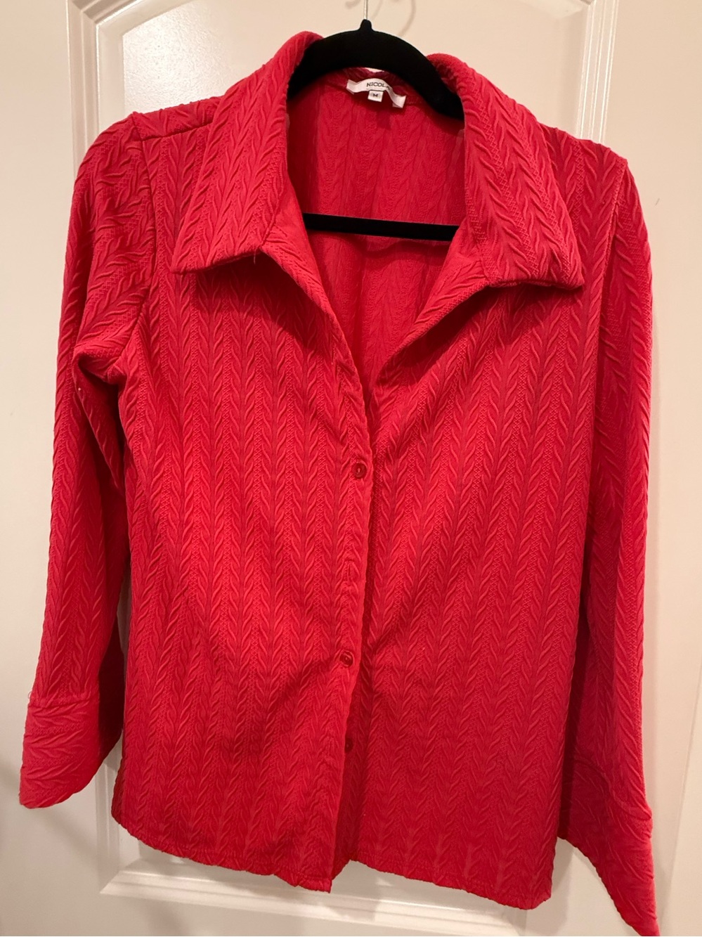 NIC+ZOE Bright Red Textured Button-Front Shirt
